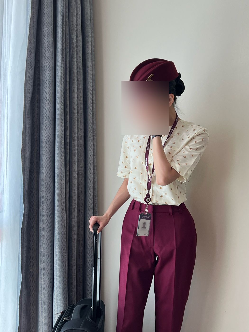 카타르항공 유니폼을 입은 수강생
